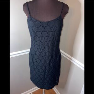 Banana‎ Republic black eyelet dress sz 10